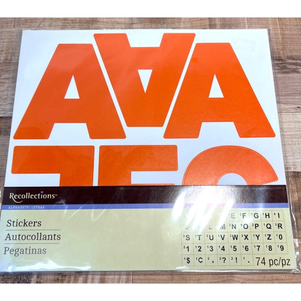 Recollections Orange Alphabet & Number Stickers 74 Pc Set 359829
